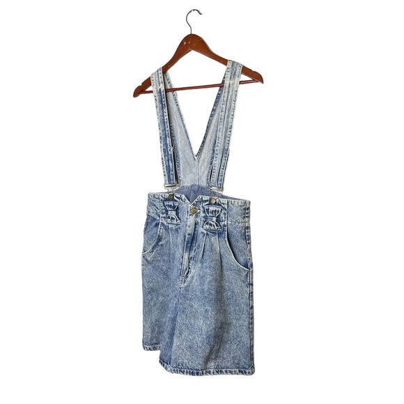Vintage Avon Fashion Acid Wash Denim Jean Overall Romper Shorts 80’s 90’s - Picture 2 of 9